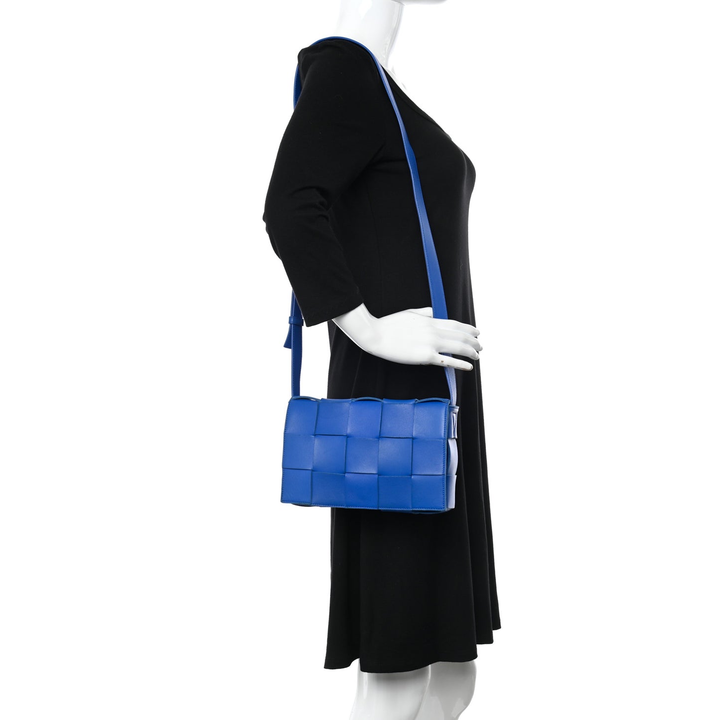Lambskin Maxi Intrecciato Cassette Crossbody Bag Cobalt
