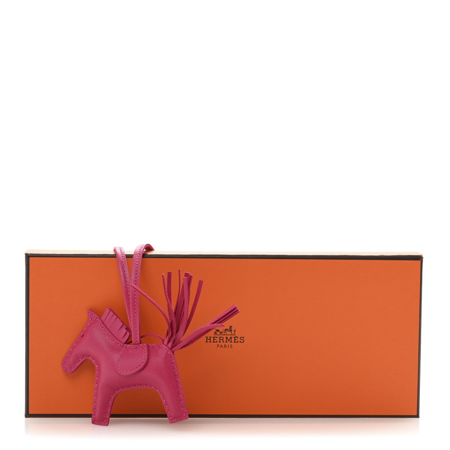 Hermes Milo Lambskin Grigri Rodeo Horse Bag Charm PM Rose Mexico 4 of 4