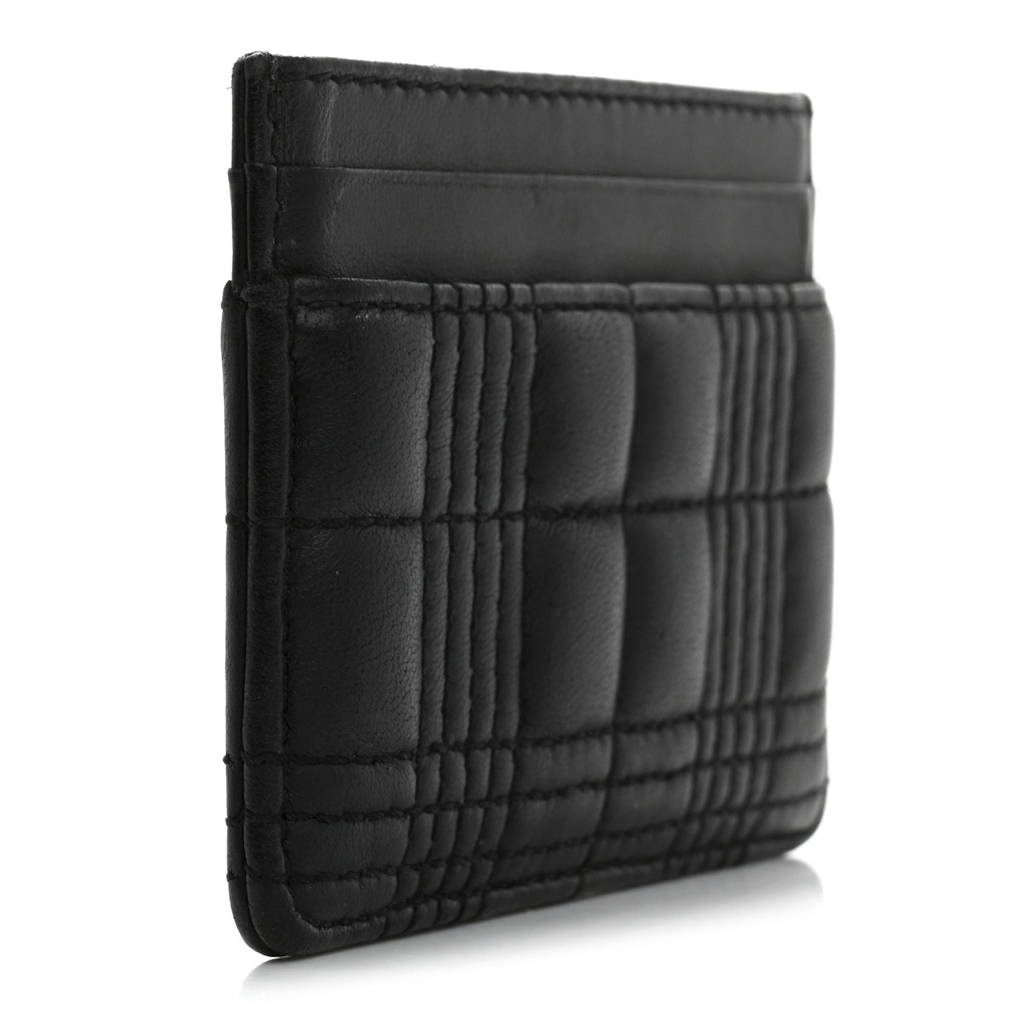 Lambskin Quilted Small Lola Card Holder Black