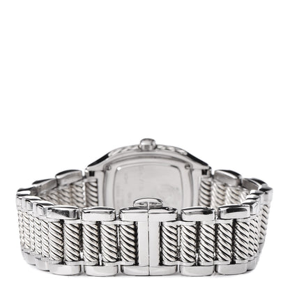 David Yurman Stainless Steel Sterling Silver Diamond Mother of Pearl 25mm Thoroughbred Quartz Watch 4 of 8