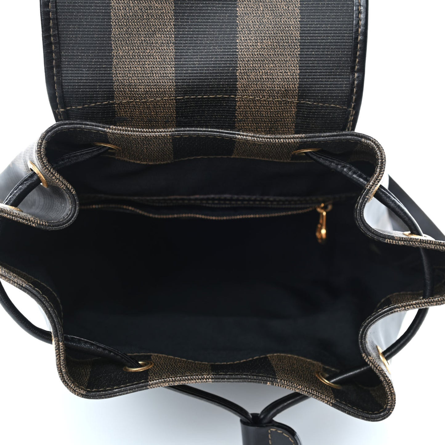 Coated Canvas Pequin Drawstring Backpack Tobacco