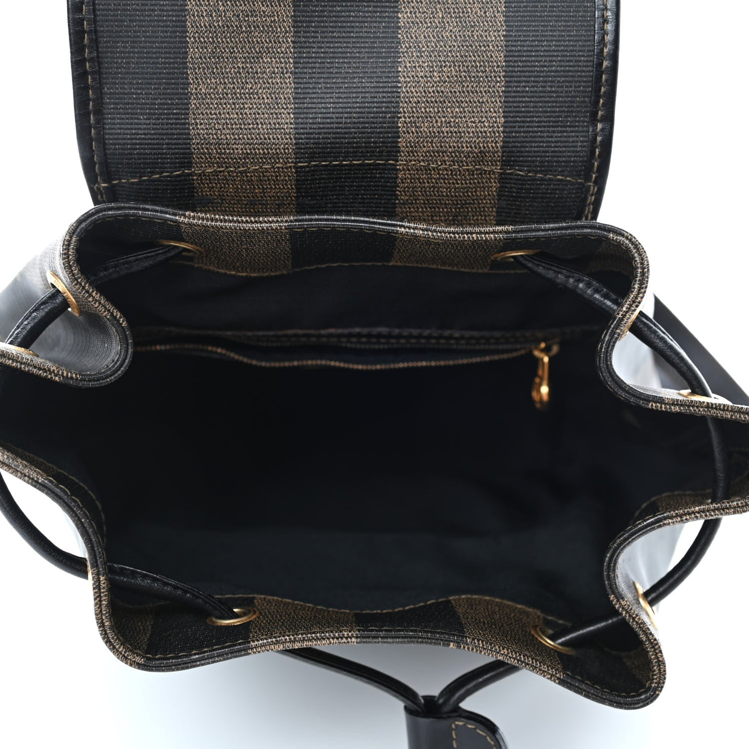 Fendi Coated Canvas Pequin Drawstring Backpack Tobacco 4 of 4
