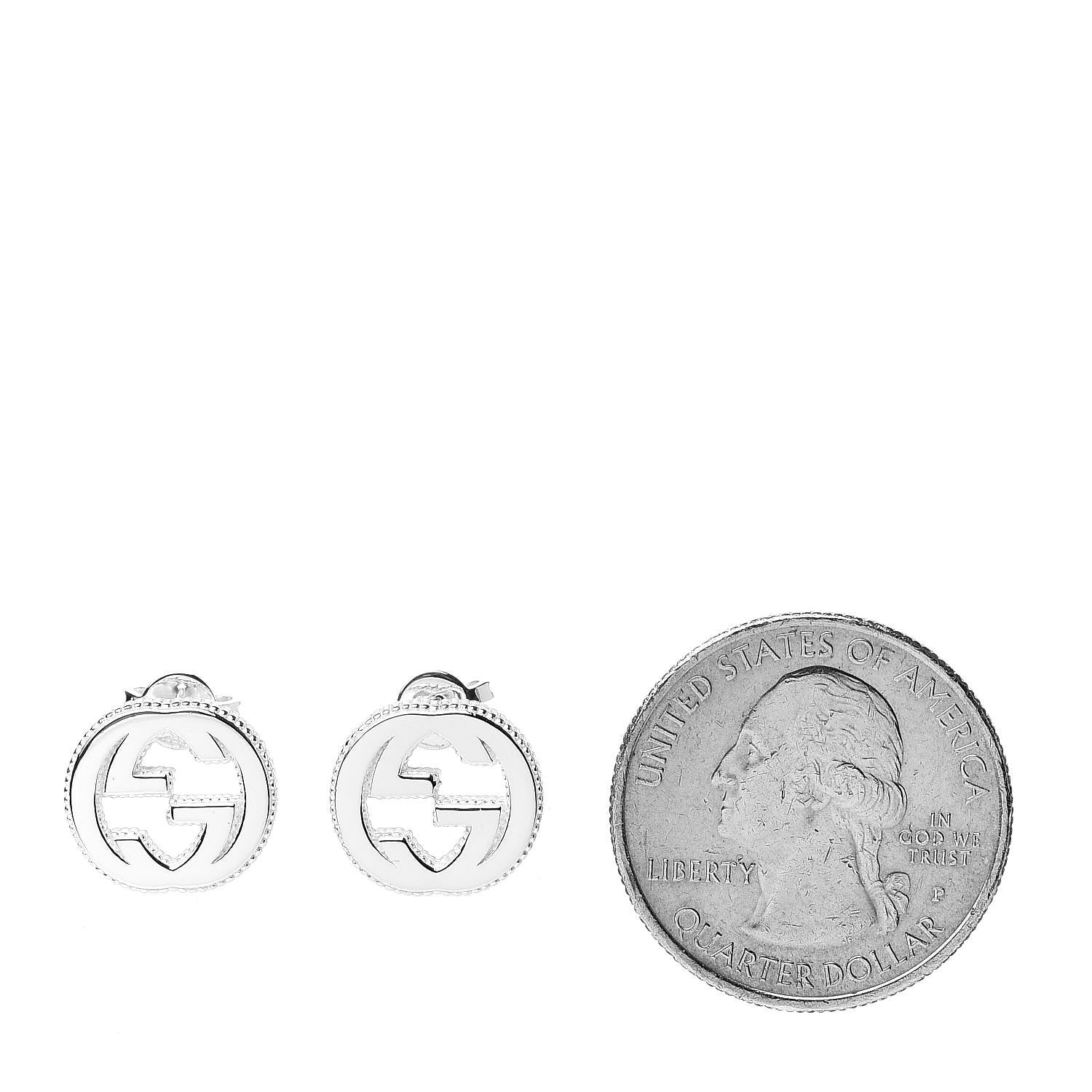 Gucci Sterling Silver Interlocking G Stud Earrings 2 of 5
