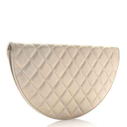 Chanel Metallic Lambskin Quilted Half Moon Clutch Gold 3 of 7