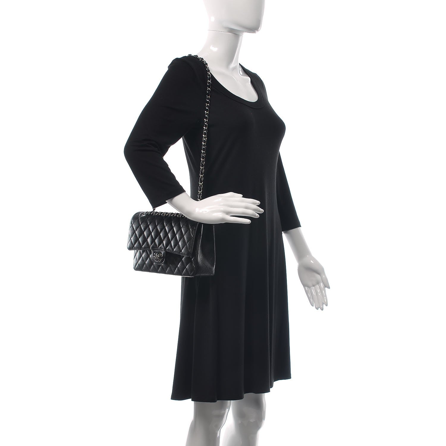 Chanel Caviar Quilted Medium Double Flap Black 2 of 11