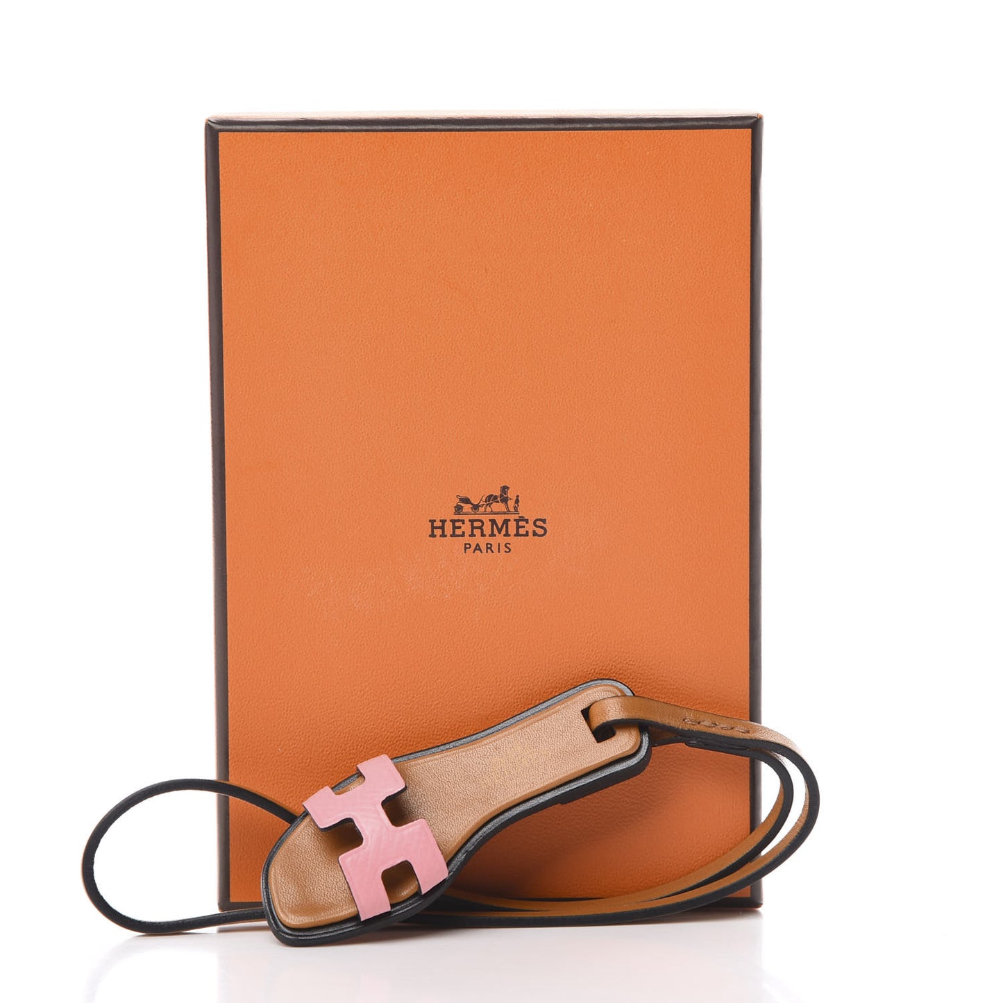 Epsom Butler Calfskin Hunter Oran Nano Bag Charm Rose Confetti Sable