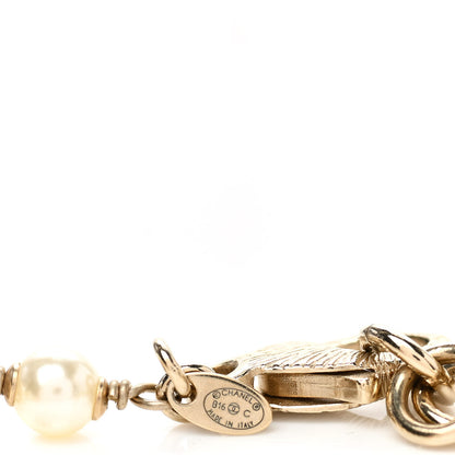 Chanel Pearl Chain CC Multi Strand Necklace Gold 6 of 8