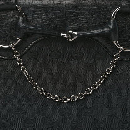 Gucci Monogram Horsebit Chain Flap Shoulder Bag Black 8 of 12