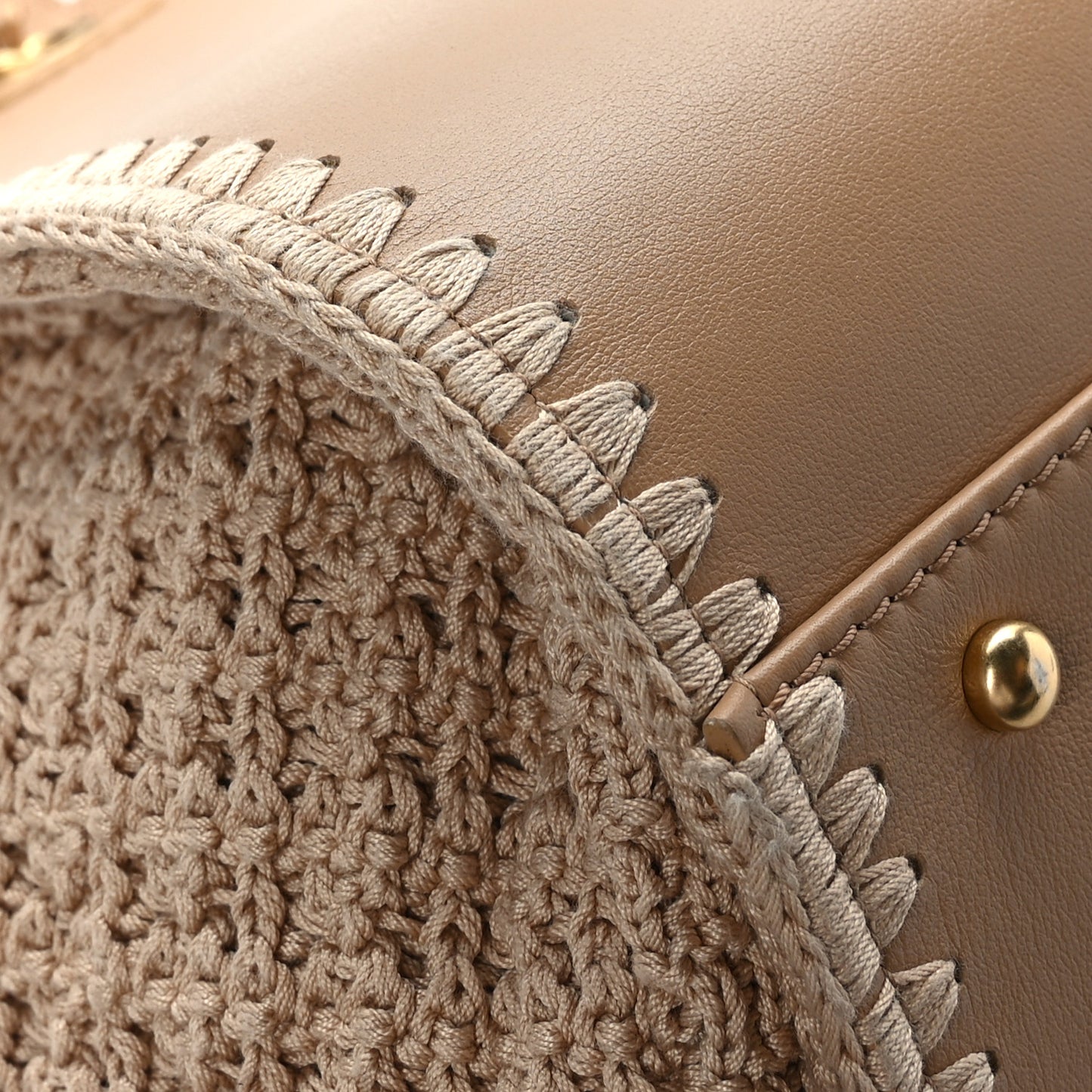 Calfskin Knit Medium Deauville Tote Beige