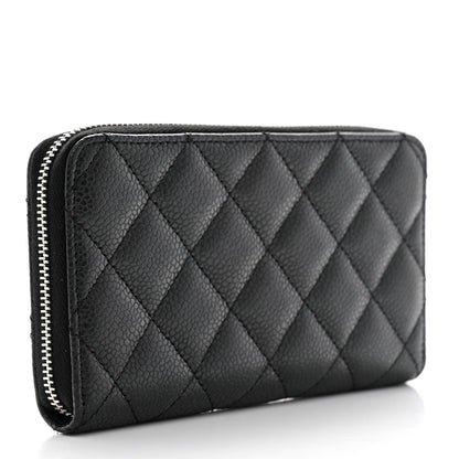 Chanel Caviar Quilted Medium Zip Around Wallet Black 3 of 8