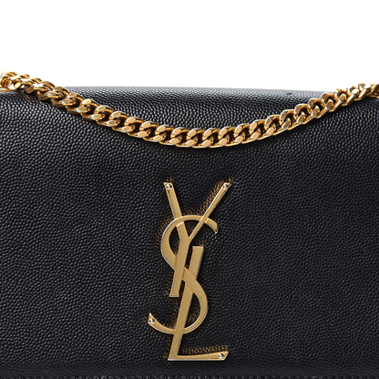 Saint Laurent Grain De Poudre Small Monogram Kate Satchel Black 7 of 9
