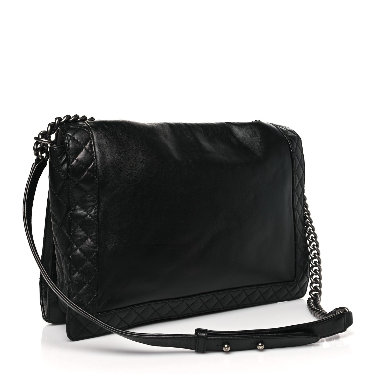 Calfskin Enchained XL Boy Flap Black
