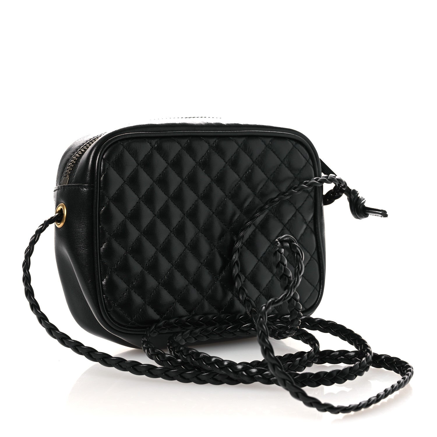 Gucci Calfskin Trapuntata Web Mini GG Shoulder Bag Black 3 of 10