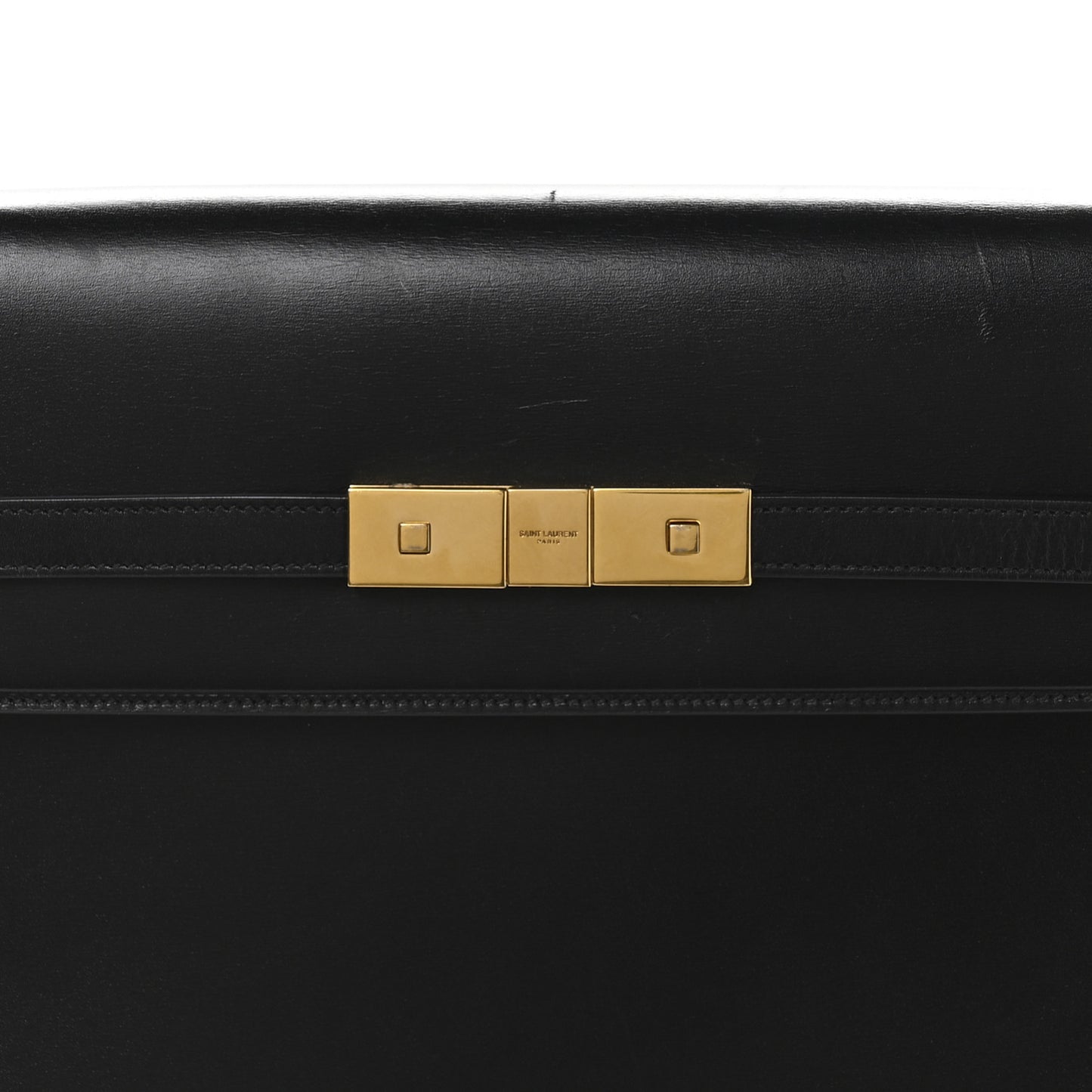 Smooth Calfskin Manhattan Shoulder Bag Black