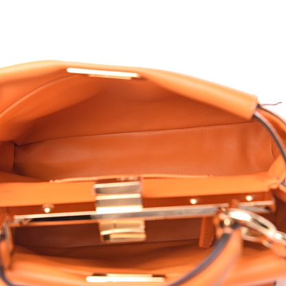 Fendi Vitello Grace Matte Two Pocket Mini Peekaboo Iconic Satchel Aranciata 5 of 12