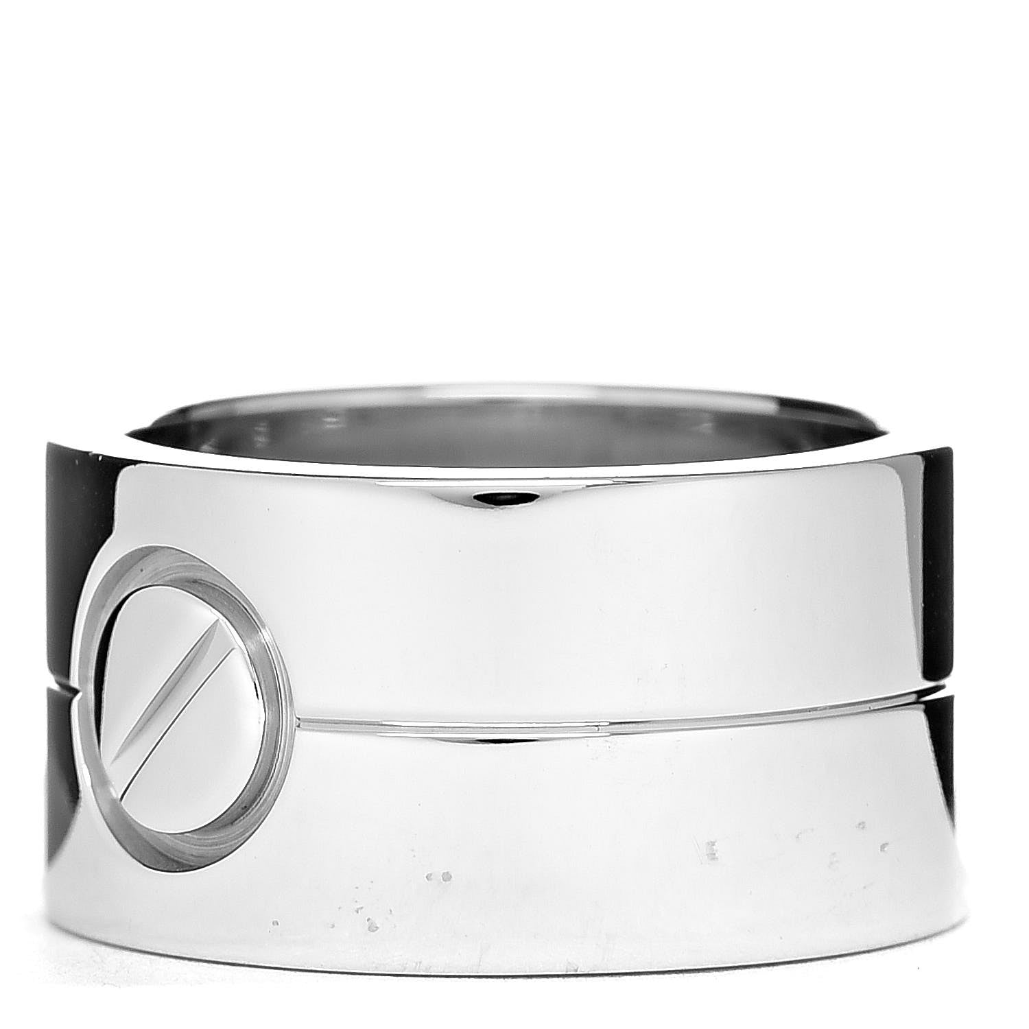 Cartier 18K White Gold 11mm Wide LOVE Ring 52 6 3 of 9