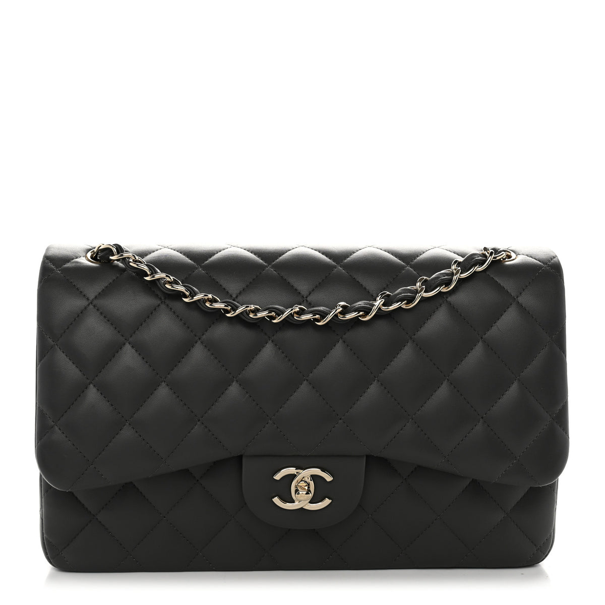 Chanel Lambskin Quilted Jumbo Double Flap Dark Grey 1 of 10