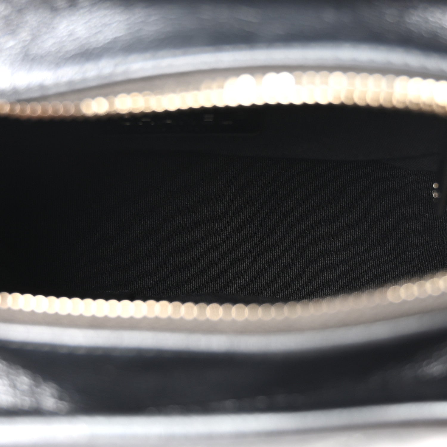 Chanel Metallic Aged Calfskin Chevron Quilted Small Gabrielle Hobo Dark Grey 5 of 10