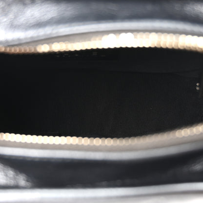 Chanel Metallic Aged Calfskin Chevron Quilted Small Gabrielle Hobo Dark Grey 5 of 10