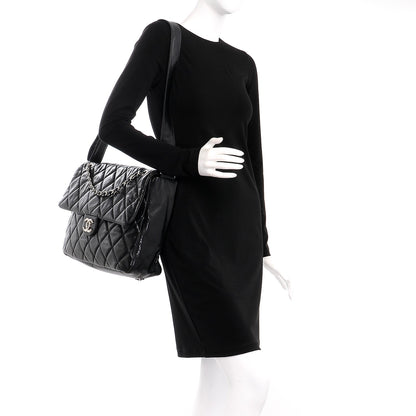 Chanel Glazed Caviar Large Nature Flap Bag Black 2 of 11