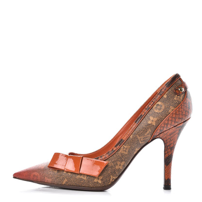 Louis Vuitton Karung Monogram Pulp Heartbreak Pumps 35.5 Orange 1 of 11