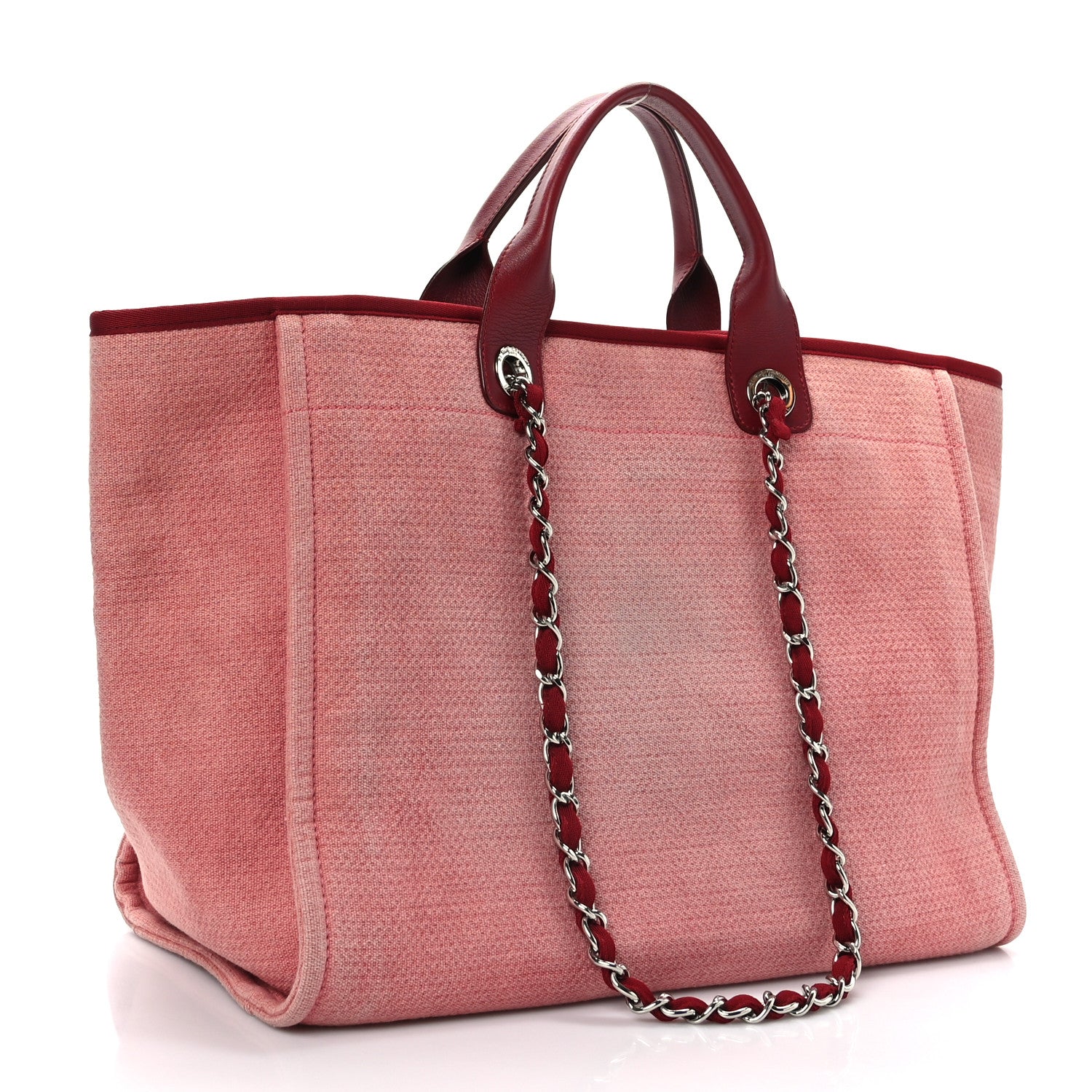 Chanel Canvas Medium Deauville Tote Red 3 of 9