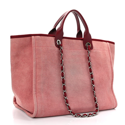 Chanel Canvas Medium Deauville Tote Red 3 of 9