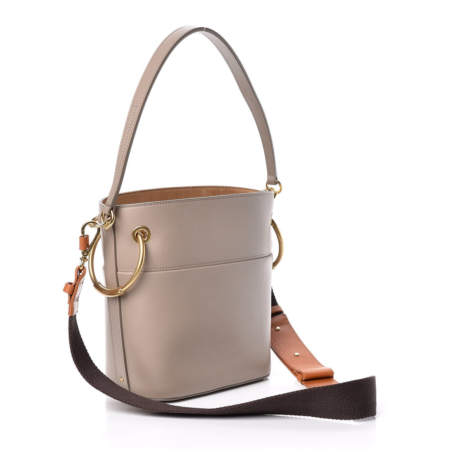 Smooth Calfskin Small Roy Bucket Bag Motty Grey