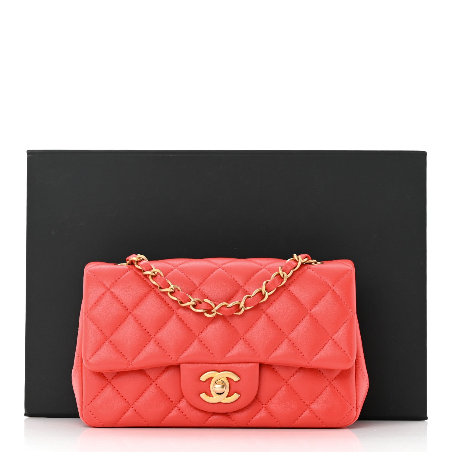 Chanel Lambskin Quilted Mini Rectangular Flap Red 11 of 11