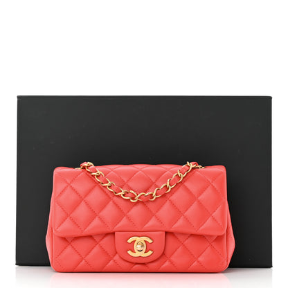 Chanel Lambskin Quilted Mini Rectangular Flap Red 11 of 11