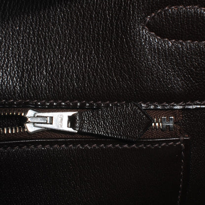 Hermes Matte Porosus Crocodile Birkin 35 Chocolate 9 of 9
