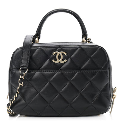 Chanel Lambskin Quilted Small Trendy CC Bowling Bag Black 1 of 10