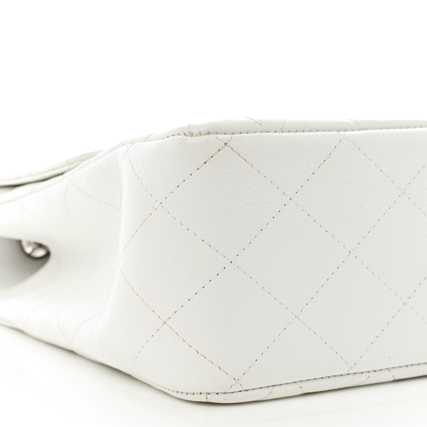 Chanel Caviar Quilted Jumbo Single Flap White 9 of 11
