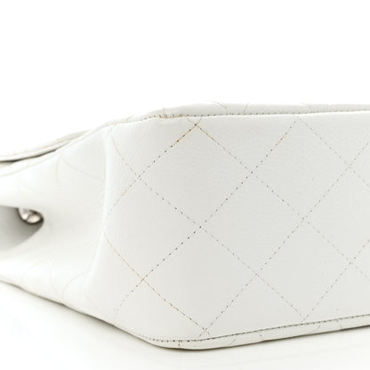 Chanel Caviar Quilted Jumbo Single Flap White 9 of 11