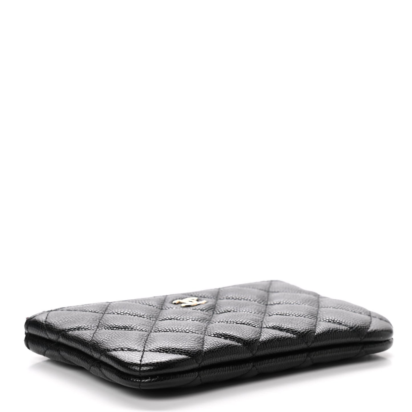 Caviar Quilted Small Cosmetic Case Black
