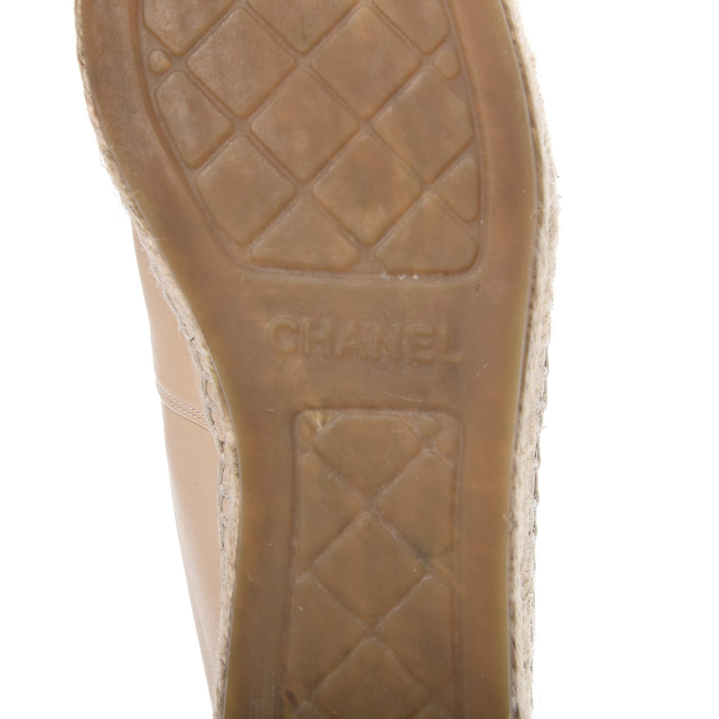 Lambskin CC Espadrilles 36 Beige Black