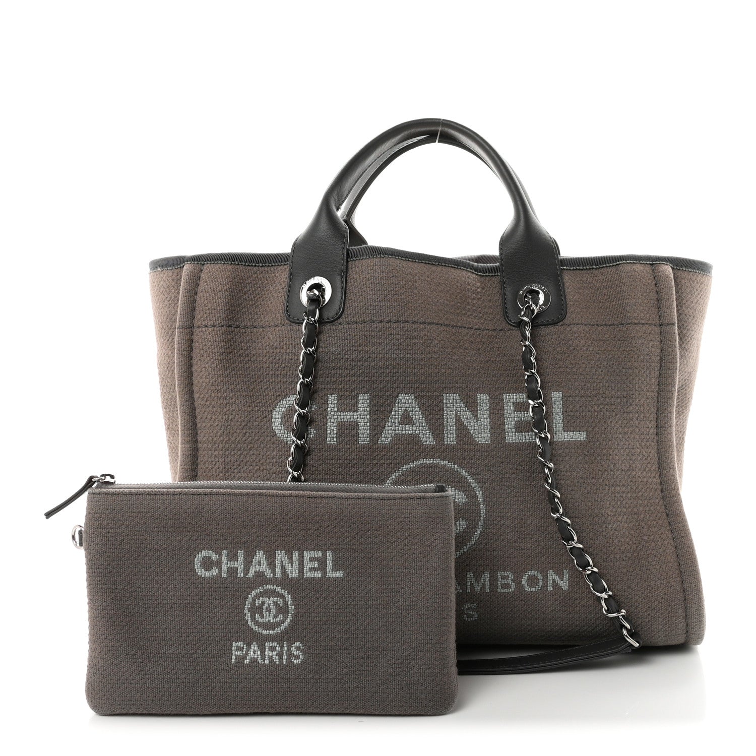 Chanel Mixed Fibers Small Deauville Tote Grey 3 of 12