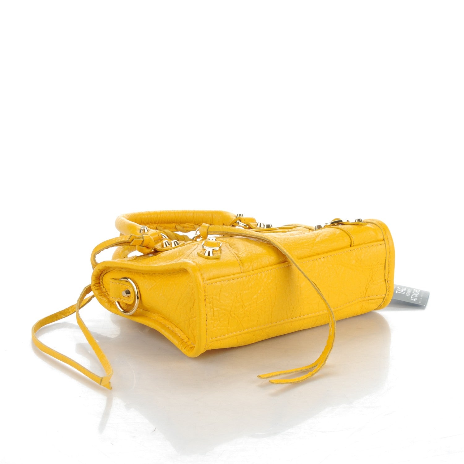 Balenciaga Agneau Classic Silver Hardware Nano City Jaune Epi 4 of 7