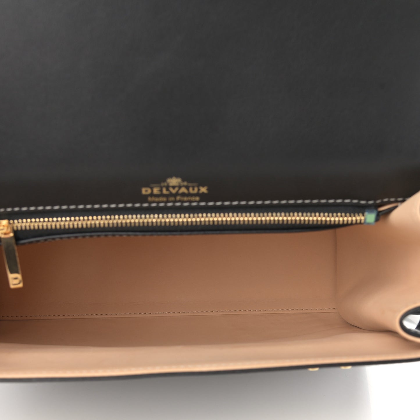 Calfskin Stitch MM Tempete Satchel Black