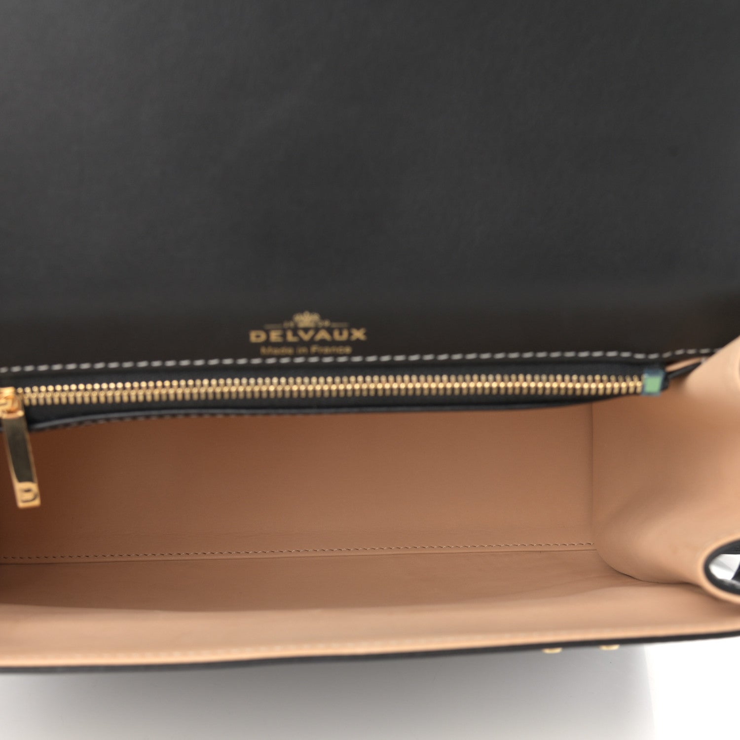 Delvaux Calfskin Stitch MM Tempete Satchel Black 5 of 10