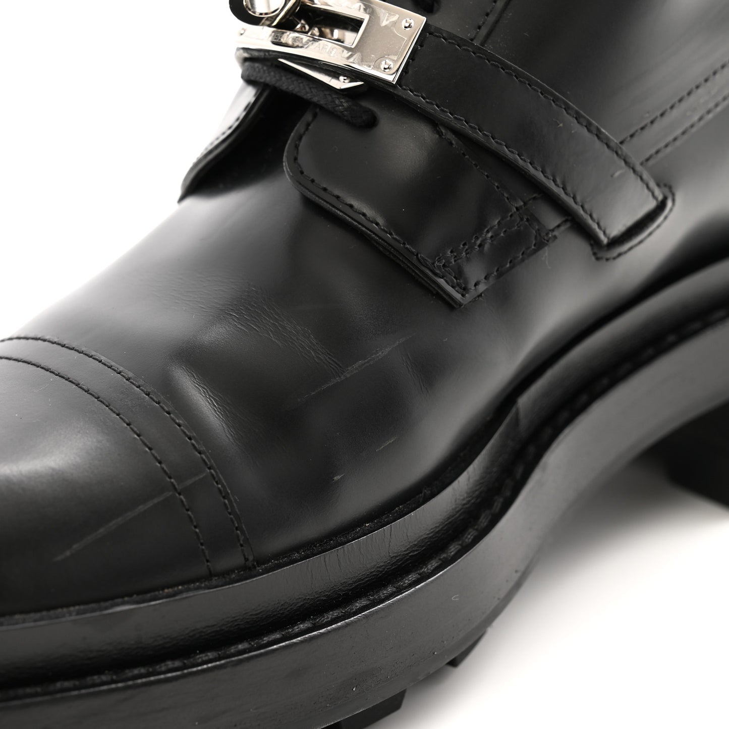 Glossed Calfskin Funk Ankle Boots 37 Black
