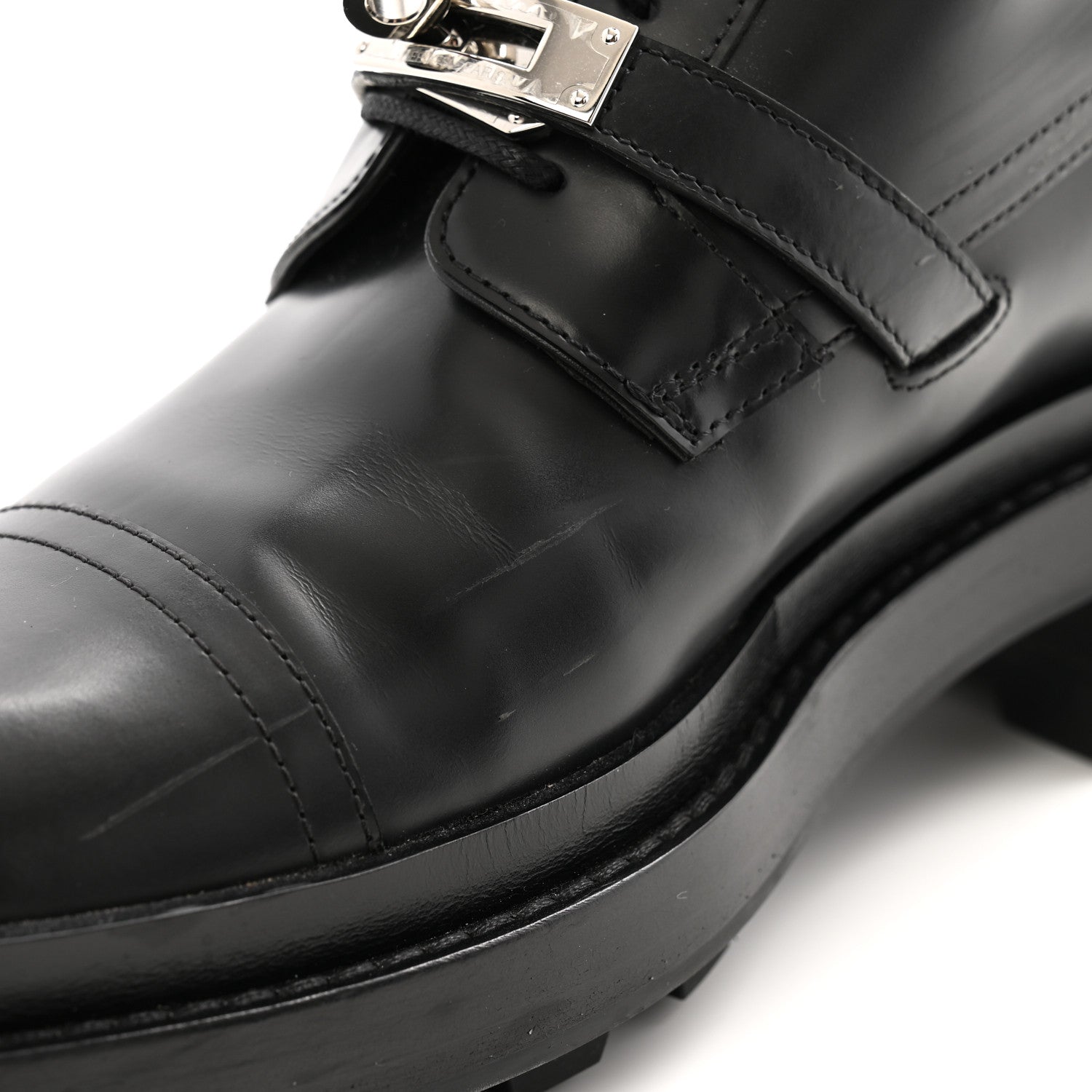 Hermes Glossed Calfskin Funk Ankle Boots 37 Black 12 of 14