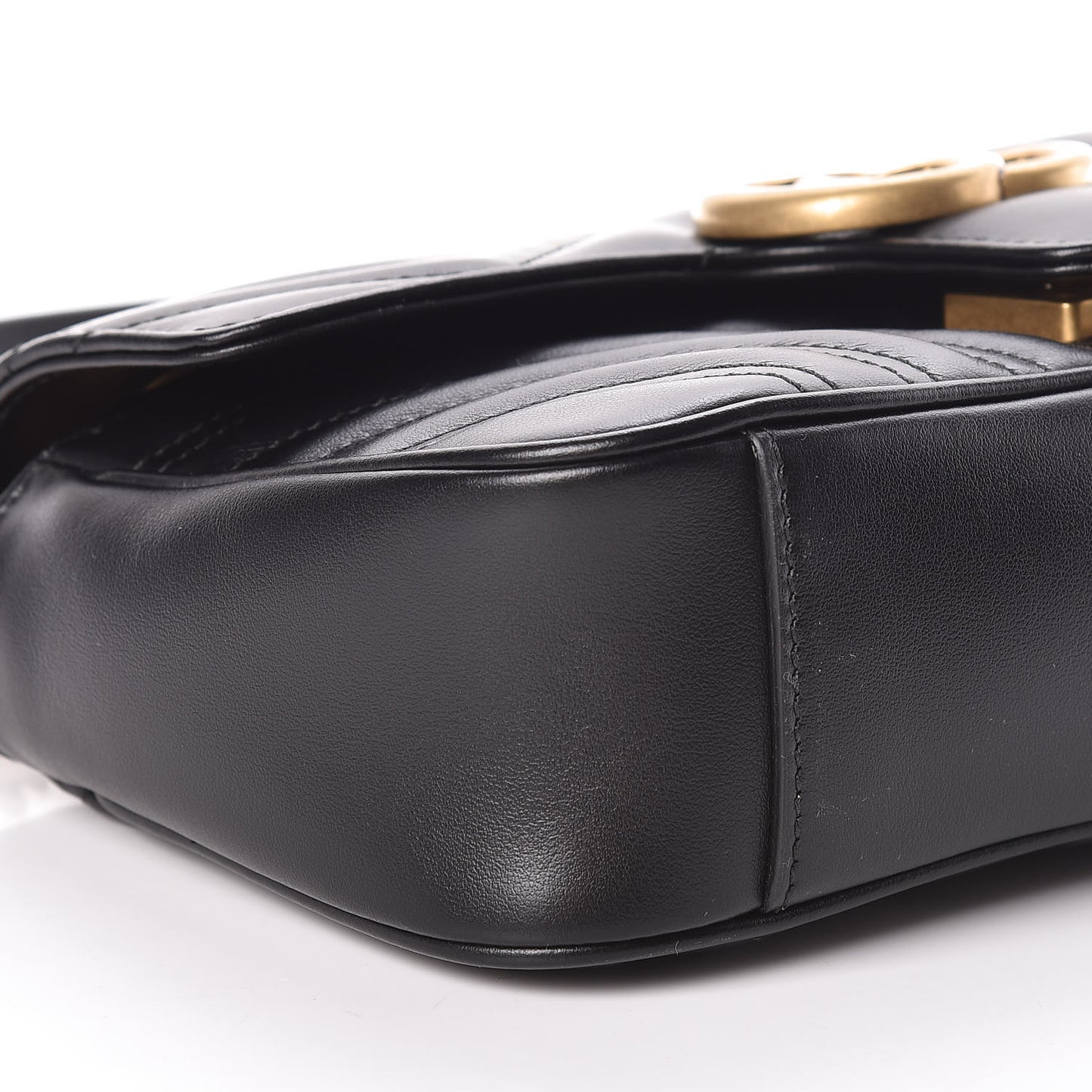 Calfskin Matelasse Mini GG Marmont Shoulder Bag Black