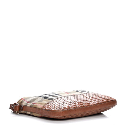 Burberry Canvas House Check Woven Hobo Brown 4 of 14