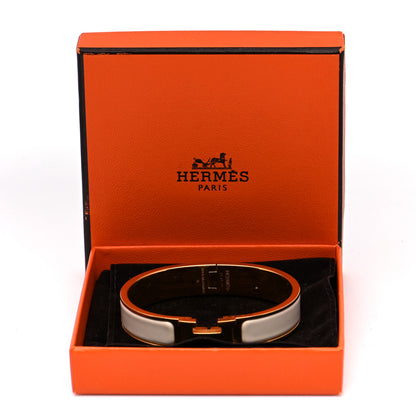 Hermes Enamel Narrow Clic Clac H Bracelet PM Craie 7 of 7