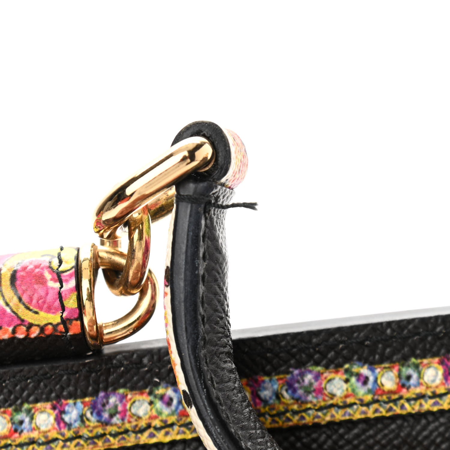 Dolce & Gabbana Dauphine Fan Foulard Medium Miss Sicily Satchel Black Multicolor 15 of 17