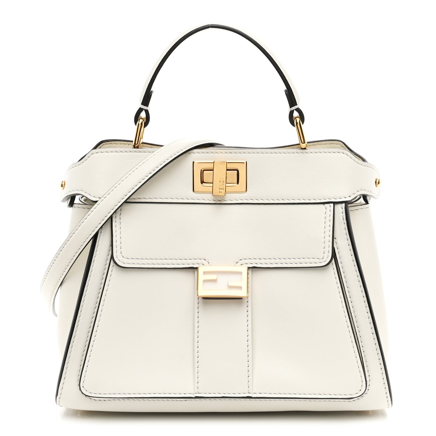 Nappa Pocket Mini Peekaboo Iconic Satchel White