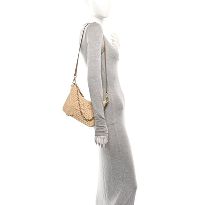 Prada Yarn Raffia Effect Crochet Mini Re-Edition 2000 Shoulder Bag Naturale 2 of 10
