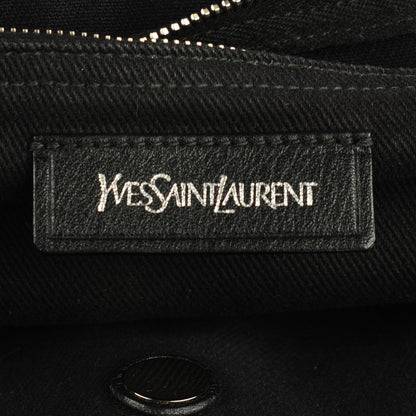 Saint Laurent Calfskin Suede Large Muse Two Black 6 of 7