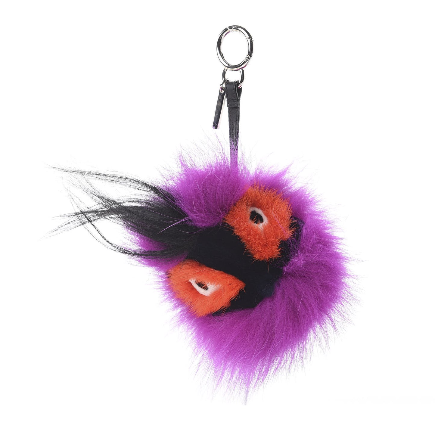 Fox Mink Goat Fur Oret Monster Bag Bug Charm Orchid Black